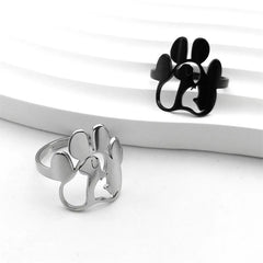 Fashion Ladies Open Ring Stainless Steel Hollow Dog Claw Ring - PeticaDeals