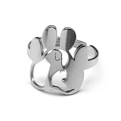 Fashion Ladies Open Ring Stainless Steel Hollow Dog Claw Ring - PeticaDeals