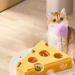 Felt Cat Puzzle Toy Interactive Scratch Resistant Cat Claw Grinding Toys with Ball Hollow Teasing Cat Box - PeticaDeals