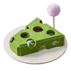 Felt Cat Puzzle Toy Interactive Scratch Resistant Cat Claw Grinding Toys with Ball Hollow Teasing Cat Box - PeticaDeals