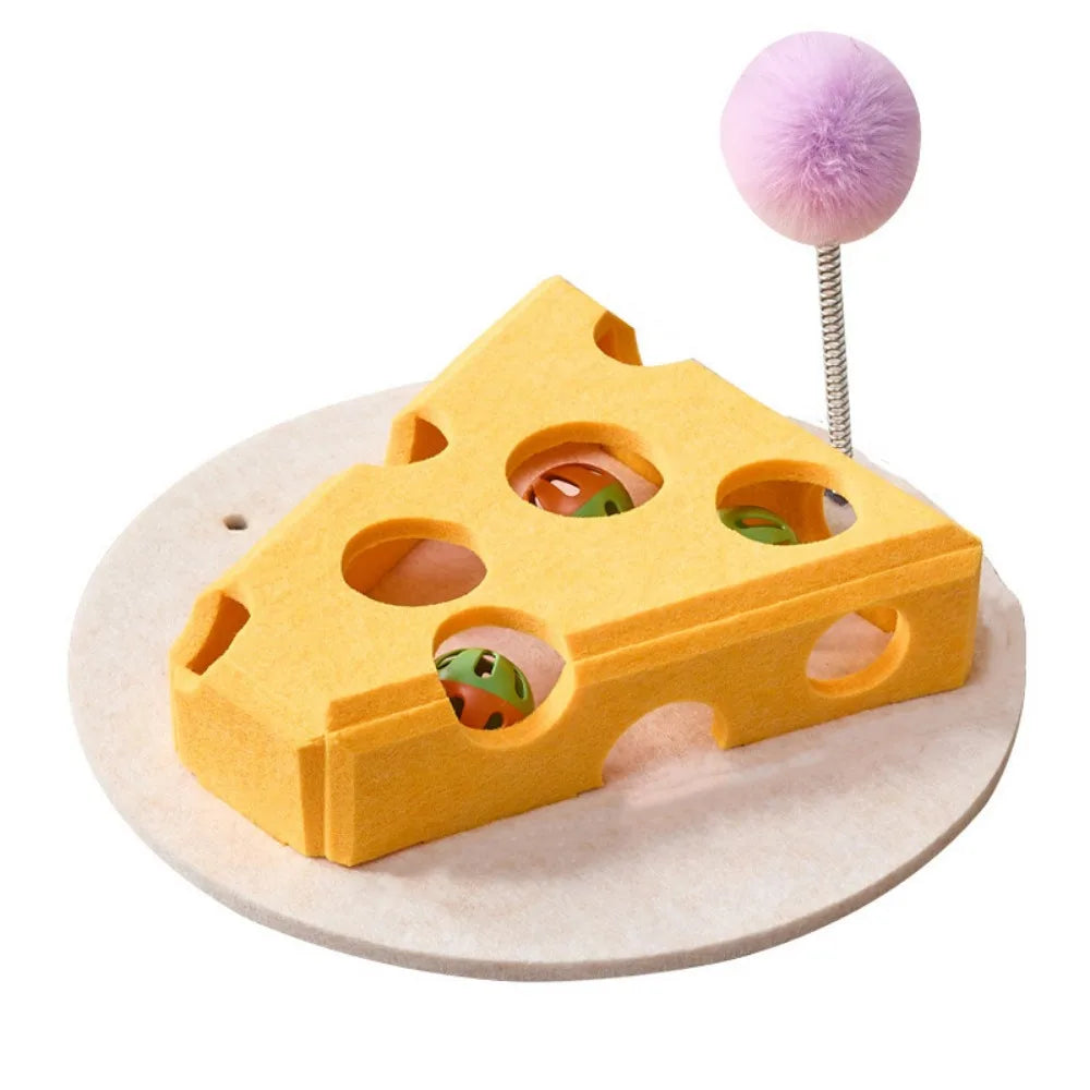 Felt Cat Puzzle Toy Interactive Scratch Resistant Cat Claw Grinding Toys with Ball Hollow Teasing Cat Box - PeticaDeals