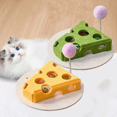 Felt Cat Puzzle Toy Interactive Scratch Resistant Cat Claw Grinding Toys with Ball Hollow Teasing Cat Box - PeticaDeals