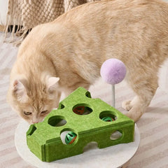 Felt Cat Puzzle Toy Interactive Scratch Resistant Cat Claw Grinding Toys with Ball Hollow Teasing Cat Box - PeticaDeals