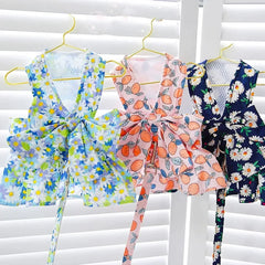Floral Bowknot Clothes Cat & Small and Medium Dog Vest - PeticaDeals