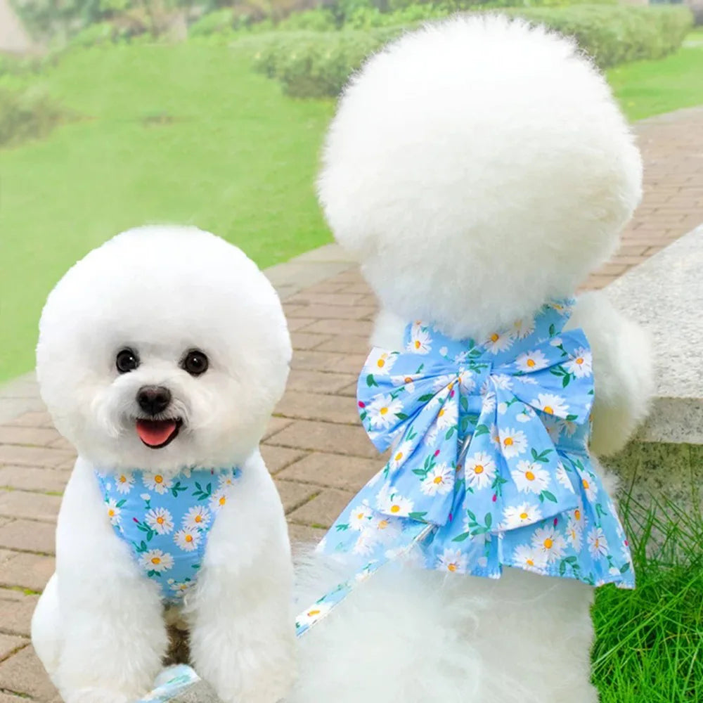 Floral Bowknot Clothes Cat & Small and Medium Dog Vest - PeticaDeals