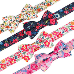 Flower Print Dog & Cats Collar With Bowknot Cute - PeticaDeals
