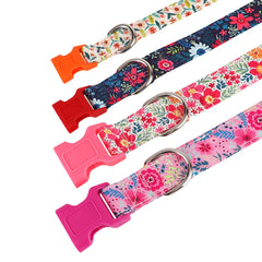 Flower Print Dog & Cats Collar With Bowknot Cute - PeticaDeals