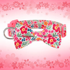 Flower Print Dog & Cats Collar With Bowknot Cute - PeticaDeals