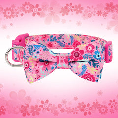Flower Print Dog & Cats Collar With Bowknot Cute - PeticaDeals