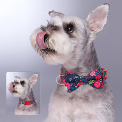 Flower Print Dog & Cats Collar With Bowknot Cute - PeticaDeals