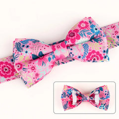 Flower Print Dog & Cats Collar With Bowknot Cute - PeticaDeals
