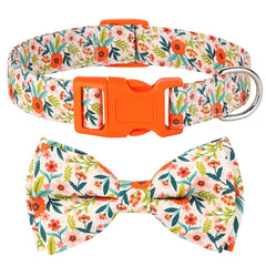 Flower Print Dog & Cats Collar With Bowknot Cute - PeticaDeals