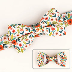 Flower Print Dog & Cats Collar With Bowknot Cute - PeticaDeals