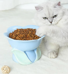 Flower Shape Ceramic Protection Bowl Lovely Large Caliber Drinking Water Food Dog Cat - PeticaDeals