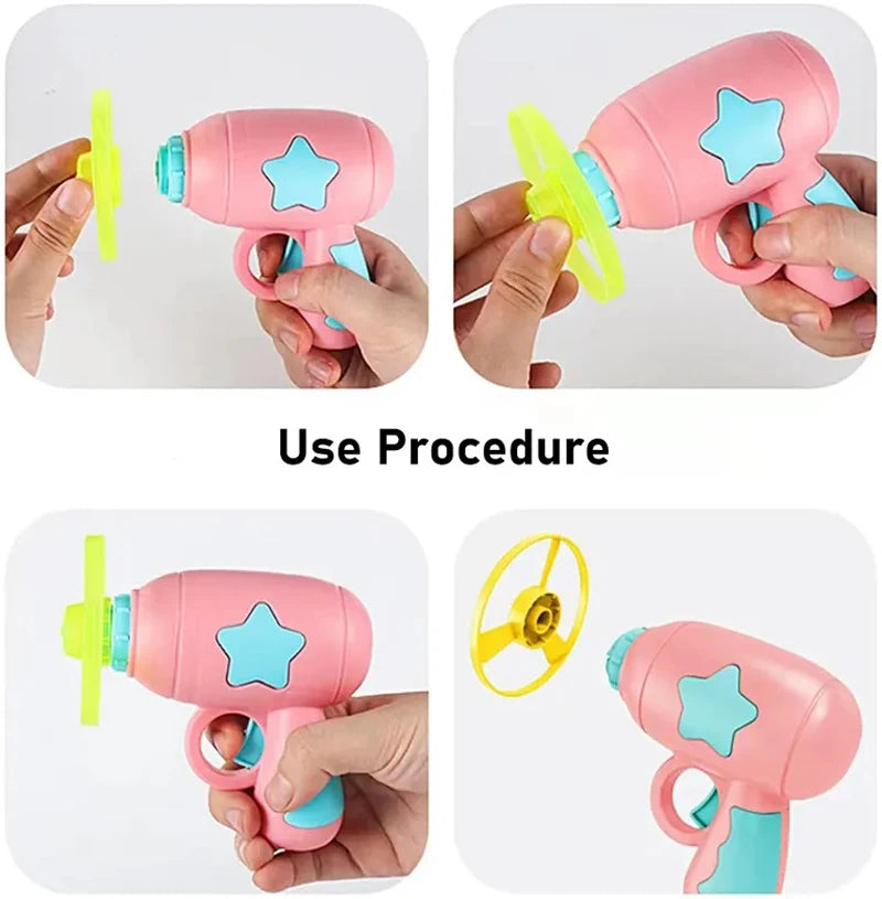 Flying Disc Shooting Gun Funny Cat Toy Interactive Launch Pet Training Toy For Kitten Mini - PeticaDeals