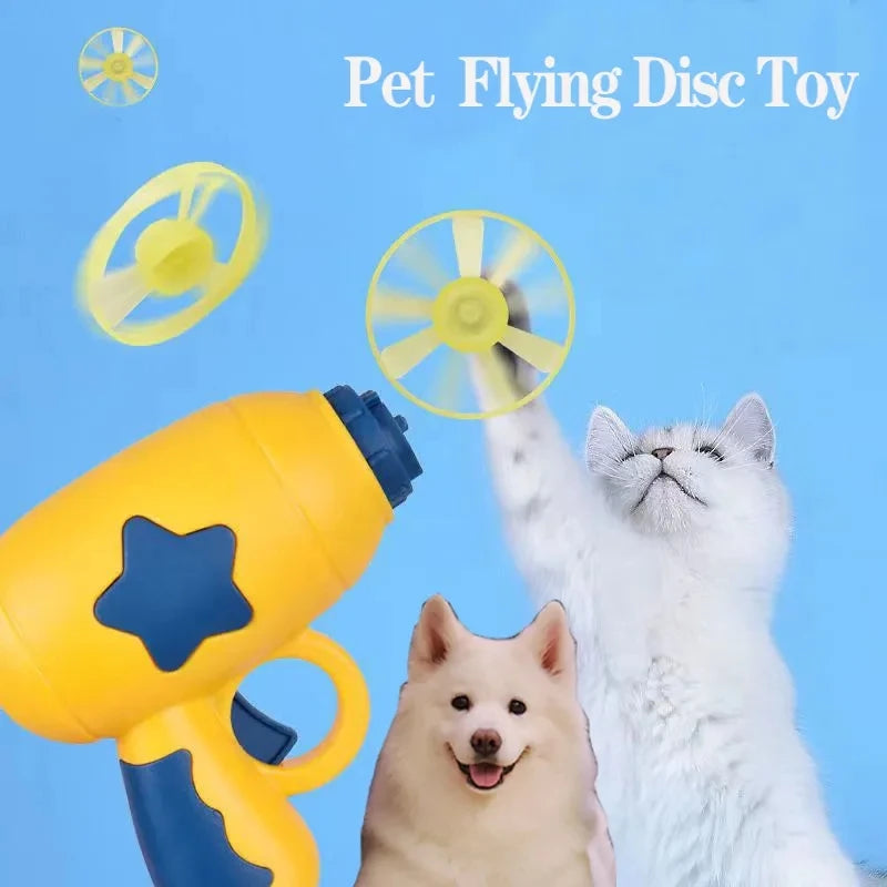 Flying Disc Shooting Gun Funny Cat Toy Interactive Launch Pet Training Toy For Kitten Mini - PeticaDeals