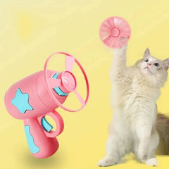 Flying Disc Shooting Gun Funny Cat Toy Interactive Launch Pet Training Toy For Kitten Mini - PeticaDeals