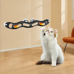 Foldable Track Bell Ball Cat Toy with Suction Cup Window Adsorption Glass Funny Cat Scratching Plastic Toys - PeticaDeals
