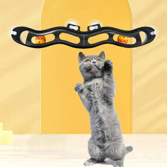 Foldable Track Bell Ball Cat Toy with Suction Cup Window Adsorption Glass Funny Cat Scratching Plastic Toys - PeticaDeals