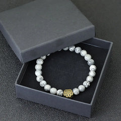 French Bulldog Dog Paw Bracelet Men Natural Lava Tiger Eyes Stone Bracelet - PeticaDeals