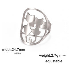 Full Moon Cat Ring for Girl Out Cute Kitten Ring Fashion Stainless Steel Jewelry - PeticaDeals