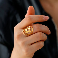 Full Moon Cat Ring for Girl Out Cute Kitten Ring Fashion Stainless Steel Jewelry - PeticaDeals