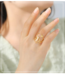Full Moon Cat Ring for Girl Out Cute Kitten Ring Fashion Stainless Steel Jewelry - PeticaDeals