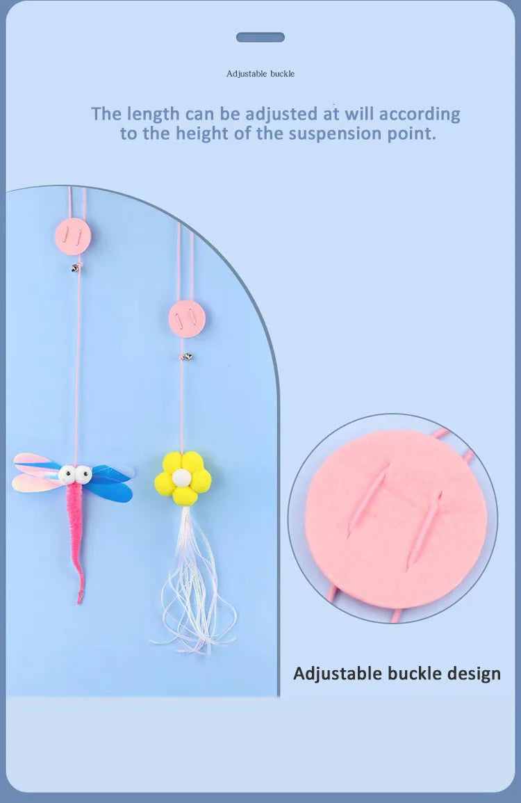 Funny Cat Toys Hanging Retractable Elastic Rope Swing Hanging Door Windows Interactive Toys Playing Indoors - PeticaDeals