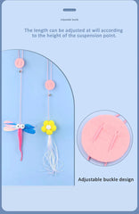 Funny Cat Toys Hanging Retractable Elastic Rope Swing Hanging Door Windows Interactive Toys Playing Indoors - PeticaDeals
