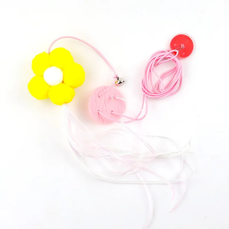 Funny Cat Toys Hanging Retractable Elastic Rope Swing Hanging Door Windows Interactive Toys Playing Indoors - PeticaDeals