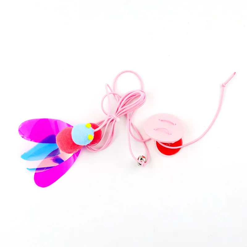 Funny Cat Toys Hanging Retractable Elastic Rope Swing Hanging Door Windows Interactive Toys Playing Indoors - PeticaDeals