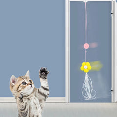 Funny Cat Toys Hanging Retractable Elastic Rope Swing Hanging Door Windows Interactive Toys Playing Indoors - PeticaDeals