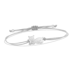 Gold-plated Stainless Steel Delicate Polished Cute Cat Charm Bracelet Women Fashion Red String - PeticaDeals