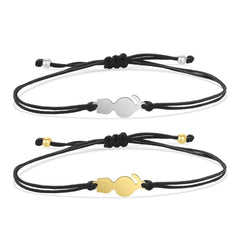 Gold-plated Stainless Steel Delicate Polished Cute Cat Charm Bracelet Women Fashion Red String - PeticaDeals