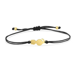 Gold-plated Stainless Steel Delicate Polished Cute Cat Charm Bracelet Women Fashion Red String - PeticaDeals