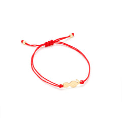 Gold-plated Stainless Steel Delicate Polished Cute Cat Charm Bracelet Women Fashion Red String - PeticaDeals