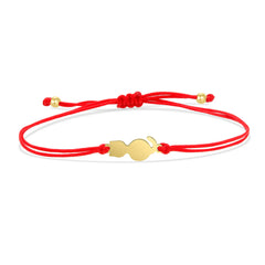 Gold-plated Stainless Steel Delicate Polished Cute Cat Charm Bracelet Women Fashion Red String - PeticaDeals