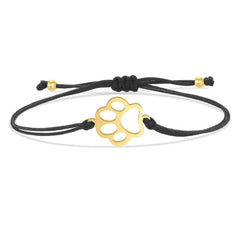 Gold-plated Stainless Steel Delicate Polishing Animal Paw Print Charm Bracelet Women Girl Fashion Red String Jewelry - PeticaDeals