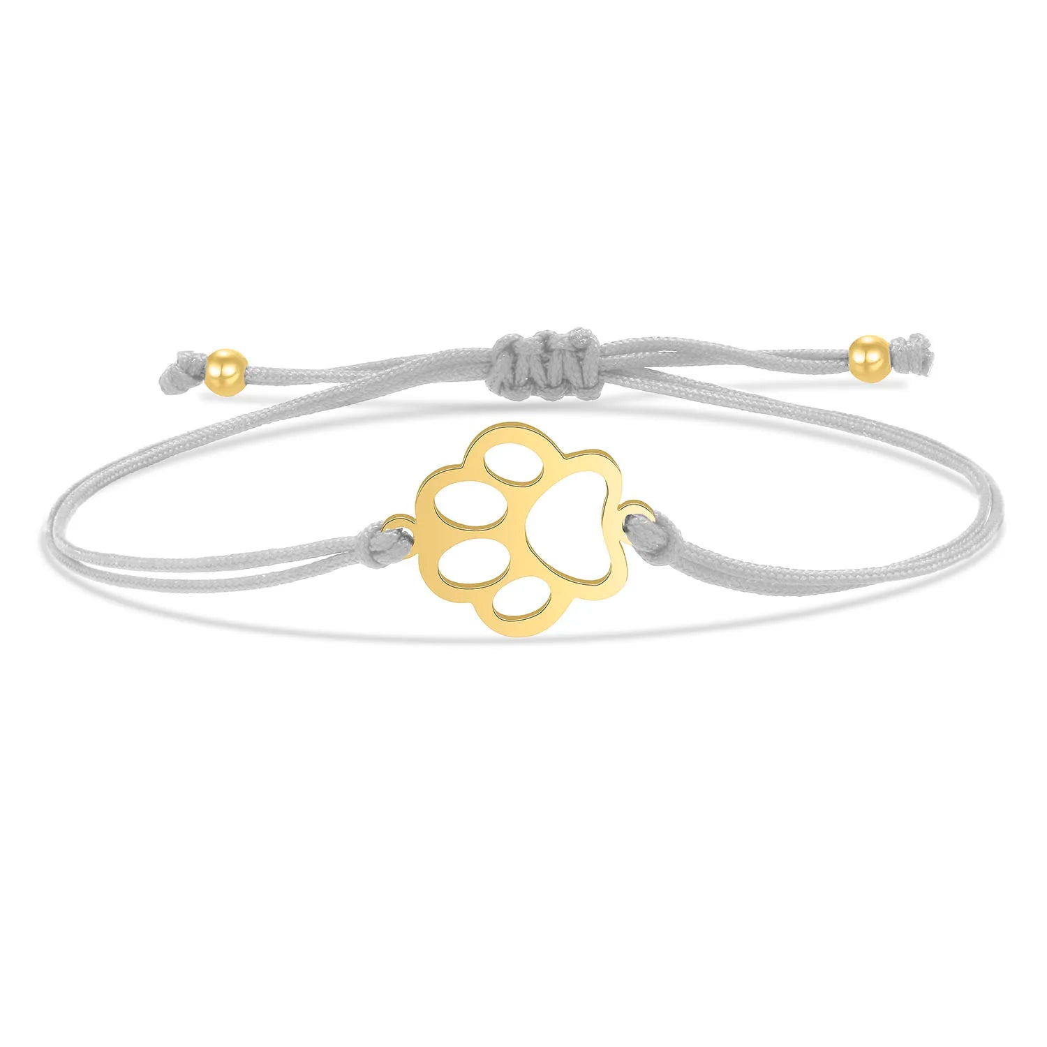 Gold-plated Stainless Steel Delicate Polishing Animal Paw Print Charm Bracelet Women Girl Fashion Red String Jewelry - PeticaDeals