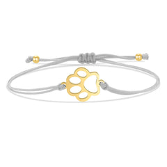 Gold-plated Stainless Steel Delicate Polishing Animal Paw Print Charm Bracelet Women Girl Fashion Red String Jewelry - PeticaDeals