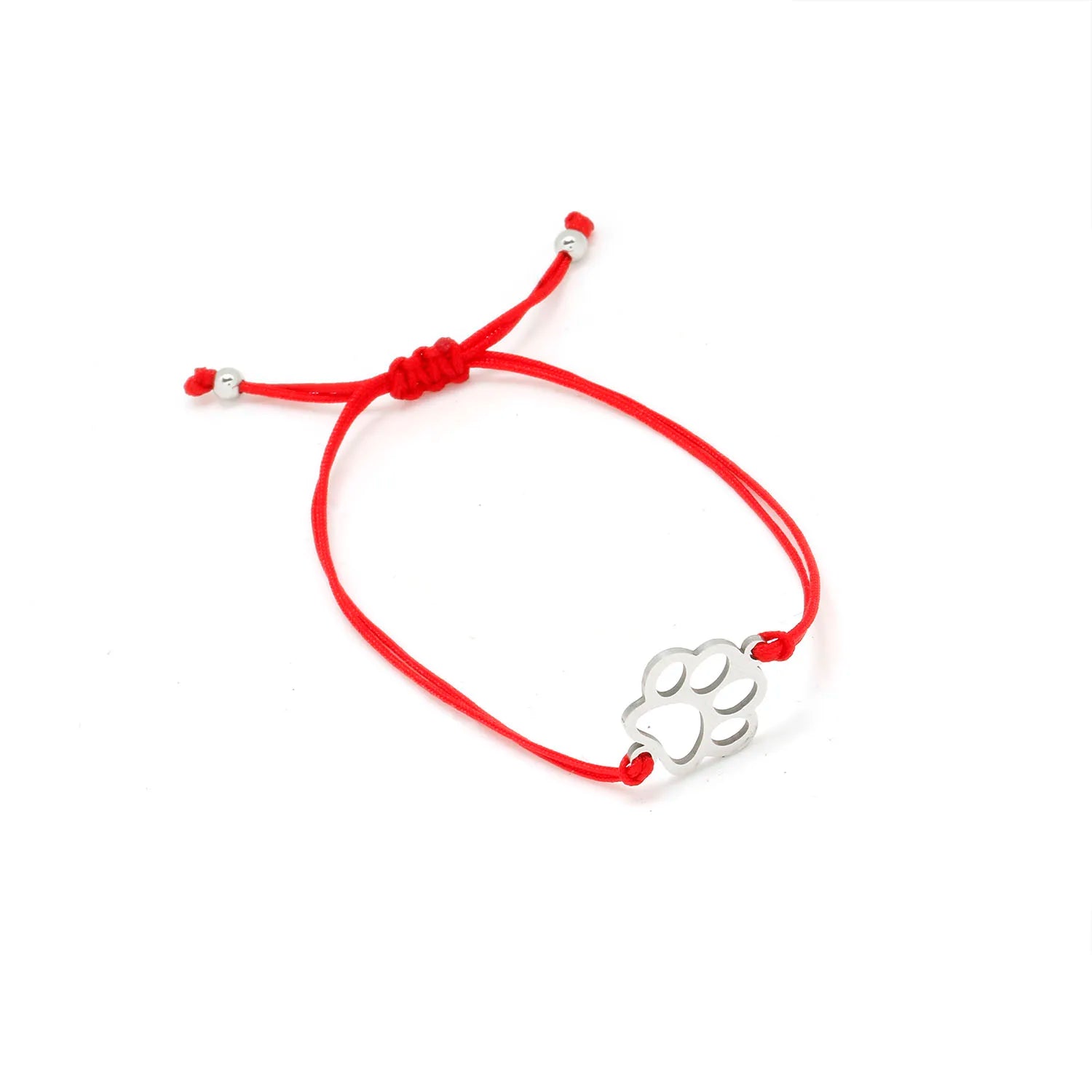 Gold-plated Stainless Steel Delicate Polishing Animal Paw Print Charm Bracelet Women Girl Fashion Red String Jewelry - PeticaDeals