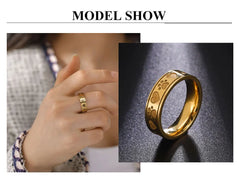 Gold Color Hearts Cat Paws Women's Ring Stainless Steel - PeticaDeals