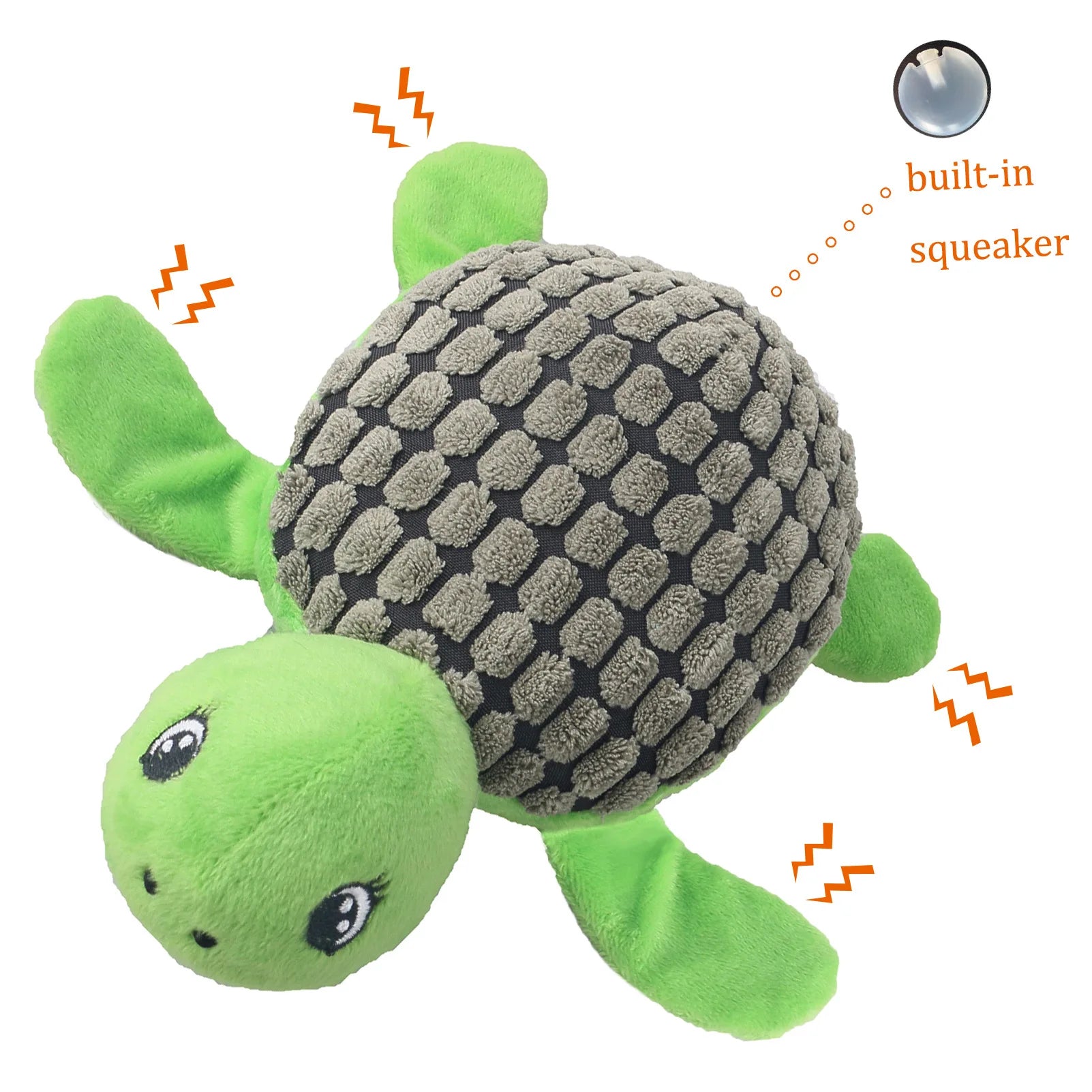 Green Tortoise Plush Turtle Sound Dog Toy - PeticaDeals