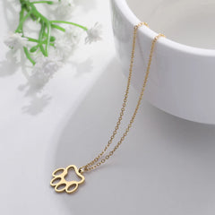 Fashion Animal Paw Hollow Pendant Necklace for Women