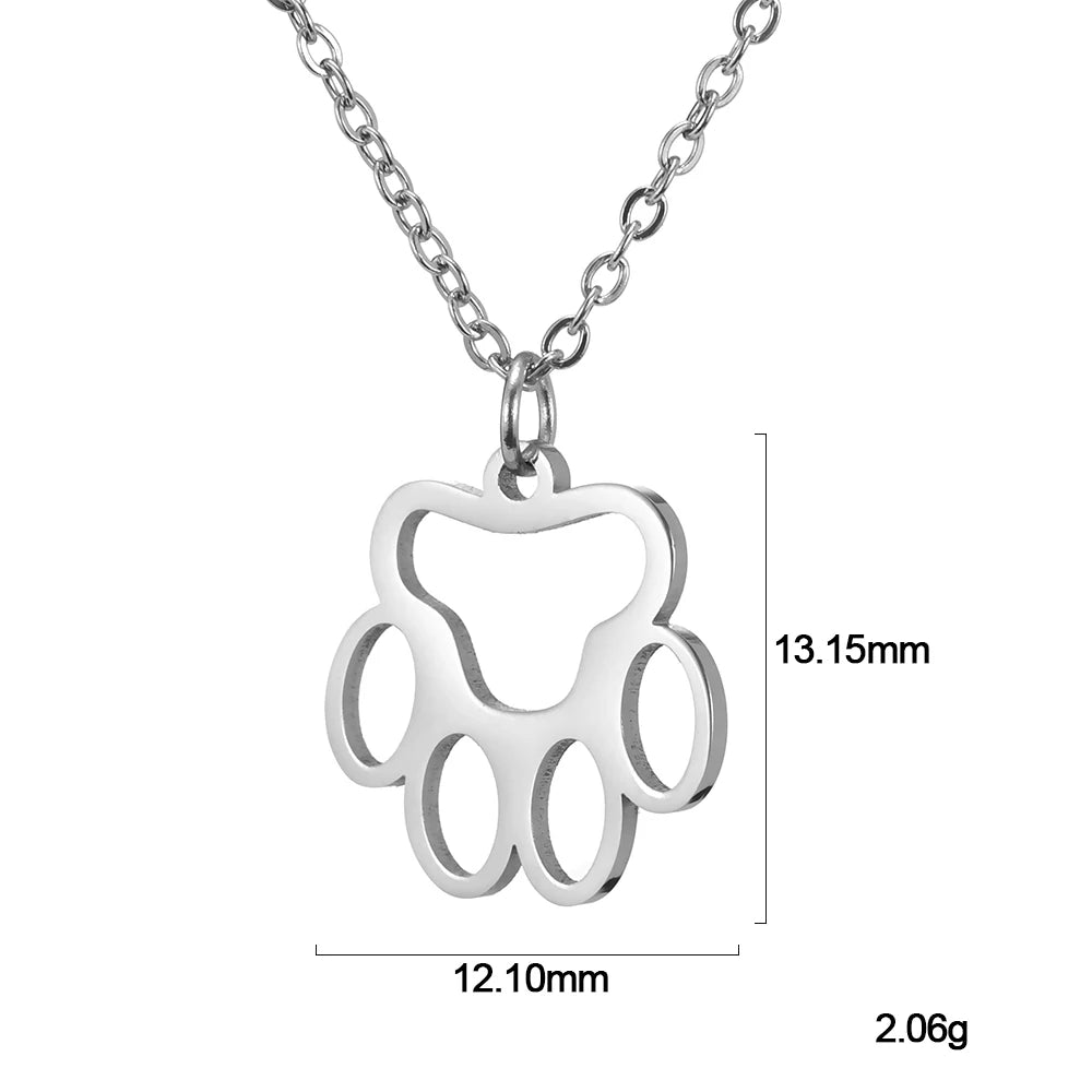 Fashion Animal Paw Hollow Pendant Necklace for Women