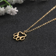Fashion Animal Paw Hollow Pendant Necklace for Women