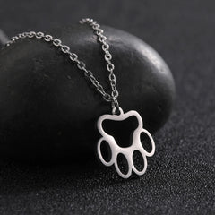 Fashion Animal Paw Hollow Pendant Necklace for Women