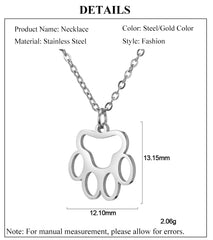 Fashion Animal Paw Hollow Pendant Necklace for Women