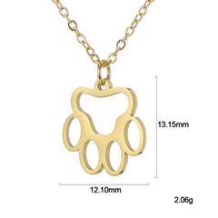 Fashion Animal Paw Hollow Pendant Necklace for Women