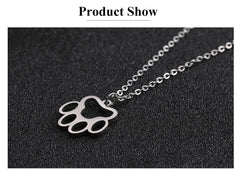 Fashion Animal Paw Hollow Pendant Necklace for Women